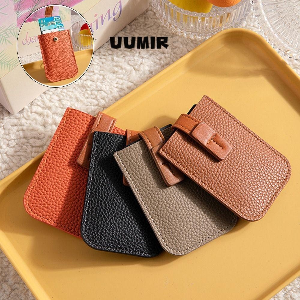 UUMIR กระเป๋าใส่นามบัตร บัตรประจําตัวประชาชน ลามิเนต แบบดึงออกได้ ขนาดเล็ก บาง หลายช่อง สําหรับผู้ชาย