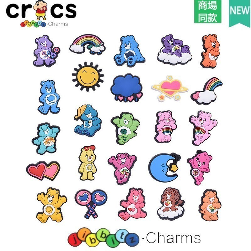 Jibbitz Crocs จิ๊บบิท ติดรองเท้า Rainbow Bear ของแทั Jibbitz Crocs เกาหลี Pvc-010