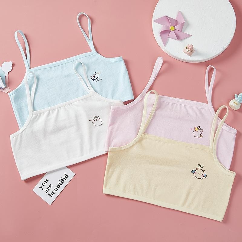 6-14 ปีเด ็ กสาว Bra วัยรุ ่ นสาวผ ้ าฝ ้ ายชุดชั ้ นในนักเรียนชั ้ นประถมศึกษาสลิง Bralette