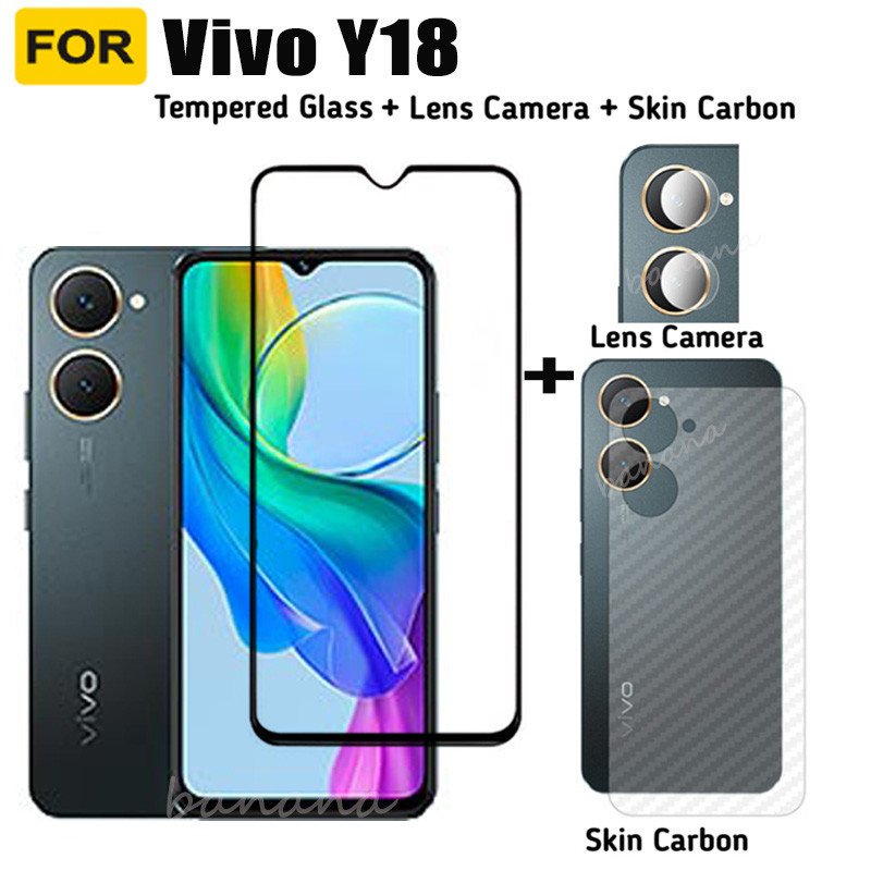 สําหรับ Vivo Y18 กระจกนิรภัย Vivo Y38 5G Y18E Y100 Y03 เลนส์กล้องป้องกันหน้าจอและฟิล์มด้านหลัง