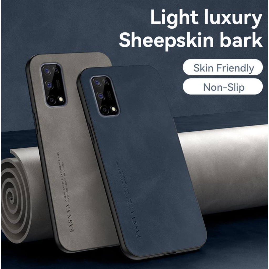 เคส OPPO K7X PERM00 Realme v5 Q2 Rmx2111 เปลือกป้องกันการตกและดูดซับแรงกระแทกทําจากหนังแกะคุณภาพสูงและเปลือกแข็งที่เป็นมิตรกับผิวหนัง