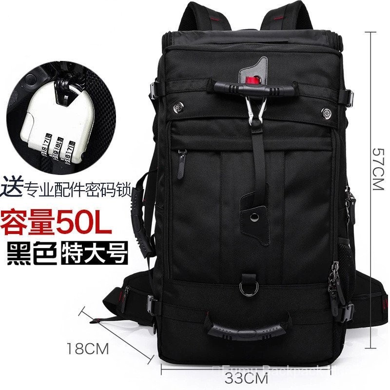 พร ้ อมสต ็ อก (Fumu🌹 kaka Backpack Men Travel Backpack Outdoor Sports Bag Large Capacity Three-Purpose Waterproof Practical Super Large Mountaineering Bag