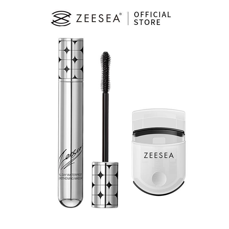 Zeesea มาสคาร ่ า + Eyelash Curler กันน ้ ําติดทนนาน Smudge-Proof ยาวขนตาไฟเบอร ์ บรรจุ Curling Eye แต ่ งหน ้ าเหงื ่ อสีดํา