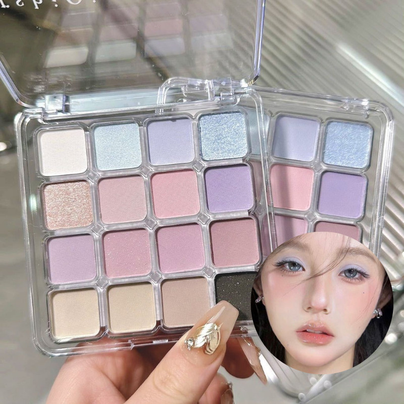 ERSHIQI อายแชโดว์อารมณ์เล็ก 16 สี แมทเพิร์ล เรียบเนียน พลิก แต่งหน้าทุกวัน