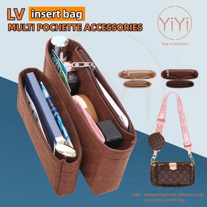 [YiYi]insert organizer bag Fits For LV MULTI POCHETTE ACCESSORIES bag organizer insert bag inner purse bag lining cosmet