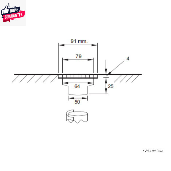 American Standard ตะแกรงกันกลิ่น รุ่น A-8200-N ฝา 3.5" ท่อ 2-2.5" สีสเตนเลส