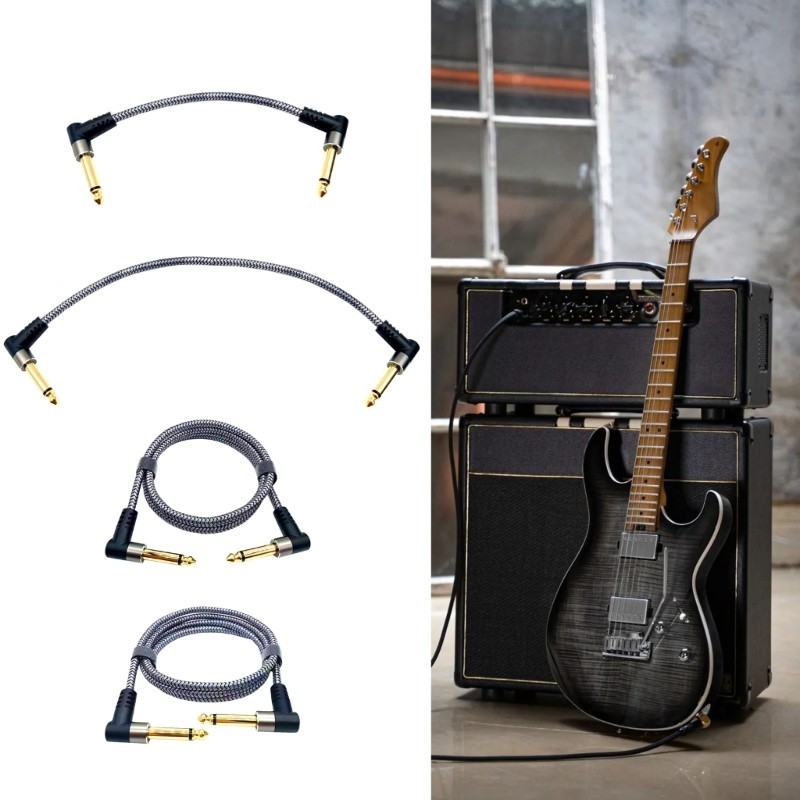 Mya Guitar Effect Pedal Patch สายไนลอนถักมุมขวา Pedal Board Cable