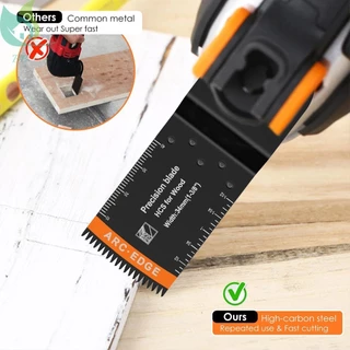 10 ชิ้น Oscillating ใบเลื่อย Bimetal Oscillating Multitool ใบมีดที่แม่นยําตัดกว้าง Arc ใบเลื่อยตรง