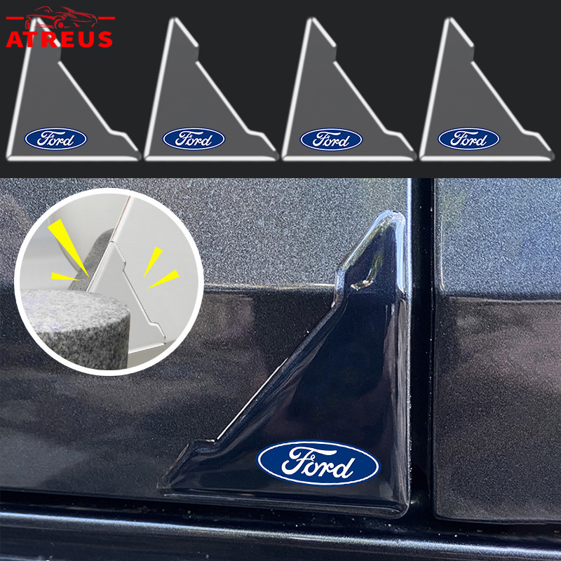 2/4 ชิ้น Ford โปร่งใส ซิลิโคนกันกระแทกมุมประตูรถ ยางกันกระแทก ป้องกันการชนมุมประตูรถยนต์ ซิลิโคนกันมุมประตูรถ สำหรับ Ford Ranger Raptor Everest Fiesta Focus Mustang Escape Ecosport STI