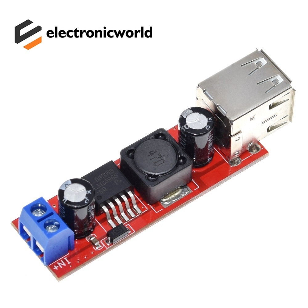 1/5PCS DC 6V-40V ถึง 5V 3A ชาร์จ USB คู่ DC-DC Step-down Converter โมดูลสําหรับเครื่องชาร์จรถยนต์ LM2596 Dual USB