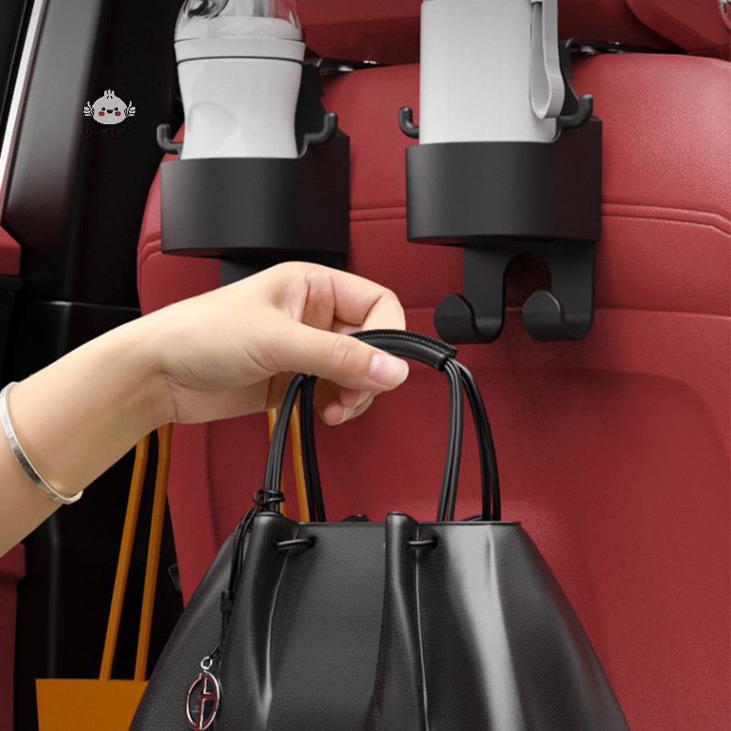 {maybest} Car Seat Headrest Hook Hanger Storage Organizer Universal พร้อมที่วางแก้วสําหรับกระเป๋าถือ Fit Universal Vehicle Car Accessories {TH}