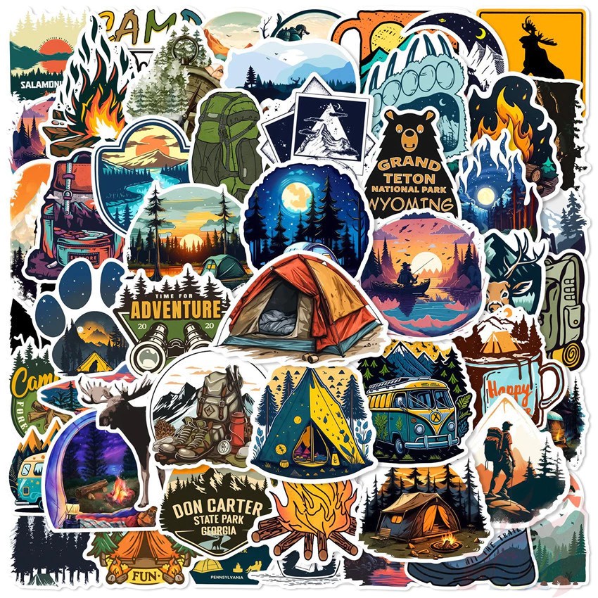 ❉ สติ๊กเกอร์ Outdoor Camping Art Series 01 ❉ 50 ชิ้น/เซ็ต DIY แฟชั่นสติ๊กเกอร์ Doodle กันน้ํา