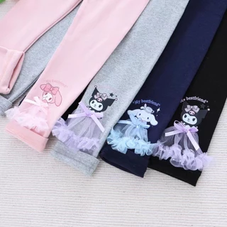 Kuromi Melody Cinnamoroll Sanrio กางเกงเลกกิ้ง สำหรับเด็กผู้หญิง สไตล์มินิมอล ผ้านุ่ม ยืดหยุ่นดี ใส่สบาย✨