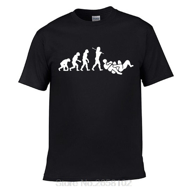 Brazilian Jiu Jitsu Bjj Evolution Tees เสื้อผู้ชายแขนสั้น O-คอผ้าฝ้ายเสื้อยืดวันเกิด Hip Hop