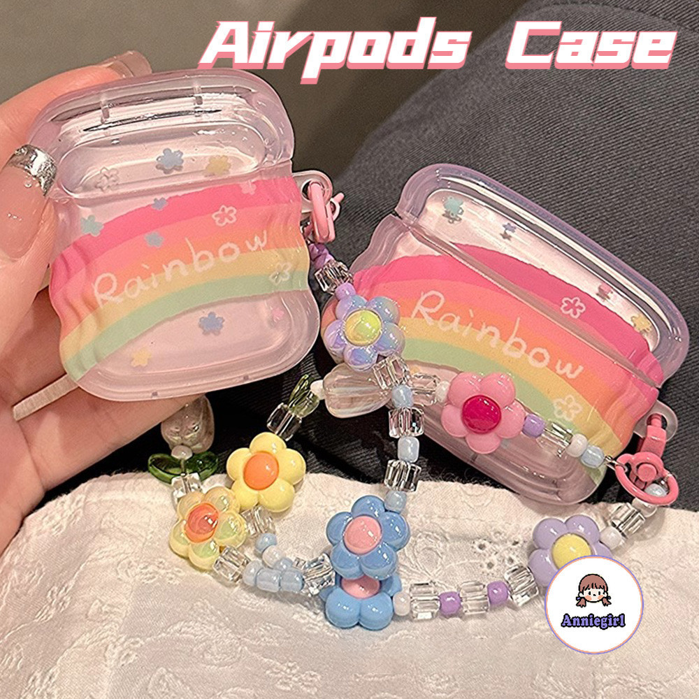 Ins Rainbow ดอกไม ้ Chain หูฟังสําหรับ AirPods 1/2 AirPods 3 Pro 2 หูฟังไร ้ สายบลูทูธชุดหูฟัง Anti-lost Dirt ทนฝาครอบป ้ องกัน