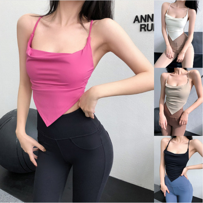 รุ่นใหม่ สปอร์ตบราออกกำลังกายโยคะ SportBra (WX110) สายเดี่ยวไขว้หลัง ทรงสวย ใส่สบาย