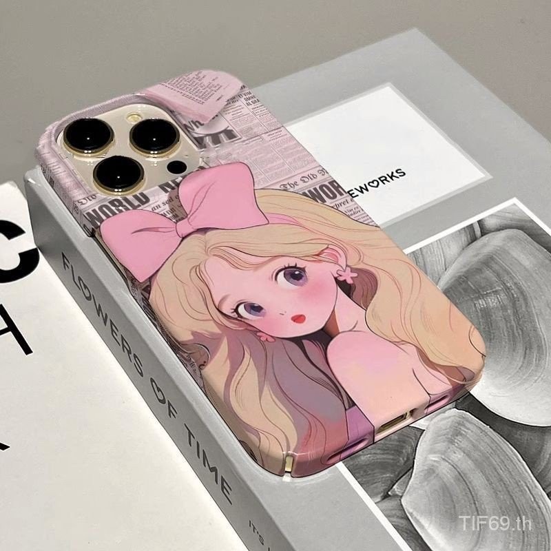 อะนิเมะสีชมพูเจ้าหญิงที่สวยงามเคสโทรศัพท์iphone Anti-percussionป้องกันเหมาะสําหรับiPhone xr 7plus 11pro xsmax Appleป้องกันกรณี15 14 13 12 11 promax xs 12 14 15 pro Hard Case YKGG