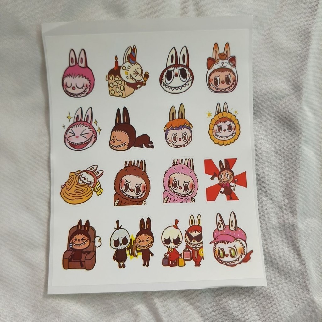 สติกเกอร์ลายการ์ตูน สําหรับตกแต่ง DIY LABUBU เหมาะสําหรับตกแต่งกล่องสติกเกอร์ราคาถูก
