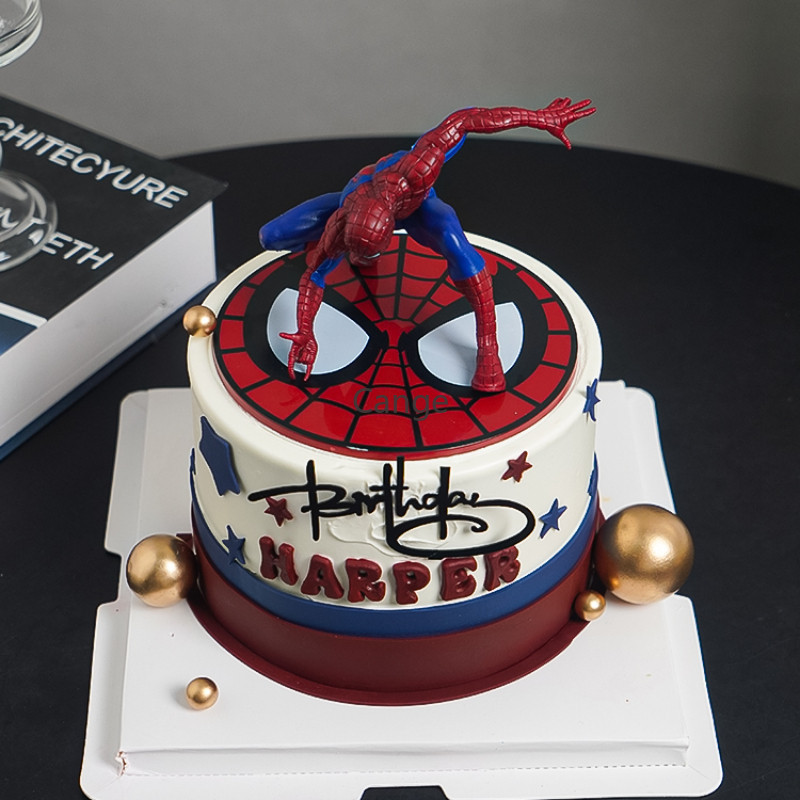 ตกแต่งเค้กซูเปอร์ฮีโร่วันเกิดแมงมุมเว็บตกแต่งพรรคปลั๊กอินอินเทอร์เน็ตคนดังสร้างสรรค์ขนมตกแต่งโต๊ะ