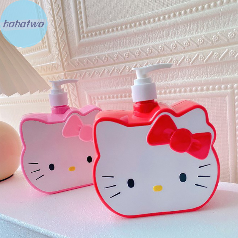 Ha Kawaii Hello Kitty ขวดเปล ่ าแบบพกพารีฟิลกดขวด Sub-Bottling สบู ่ เหลวผงซักฟอกขวดเดินทาง TH