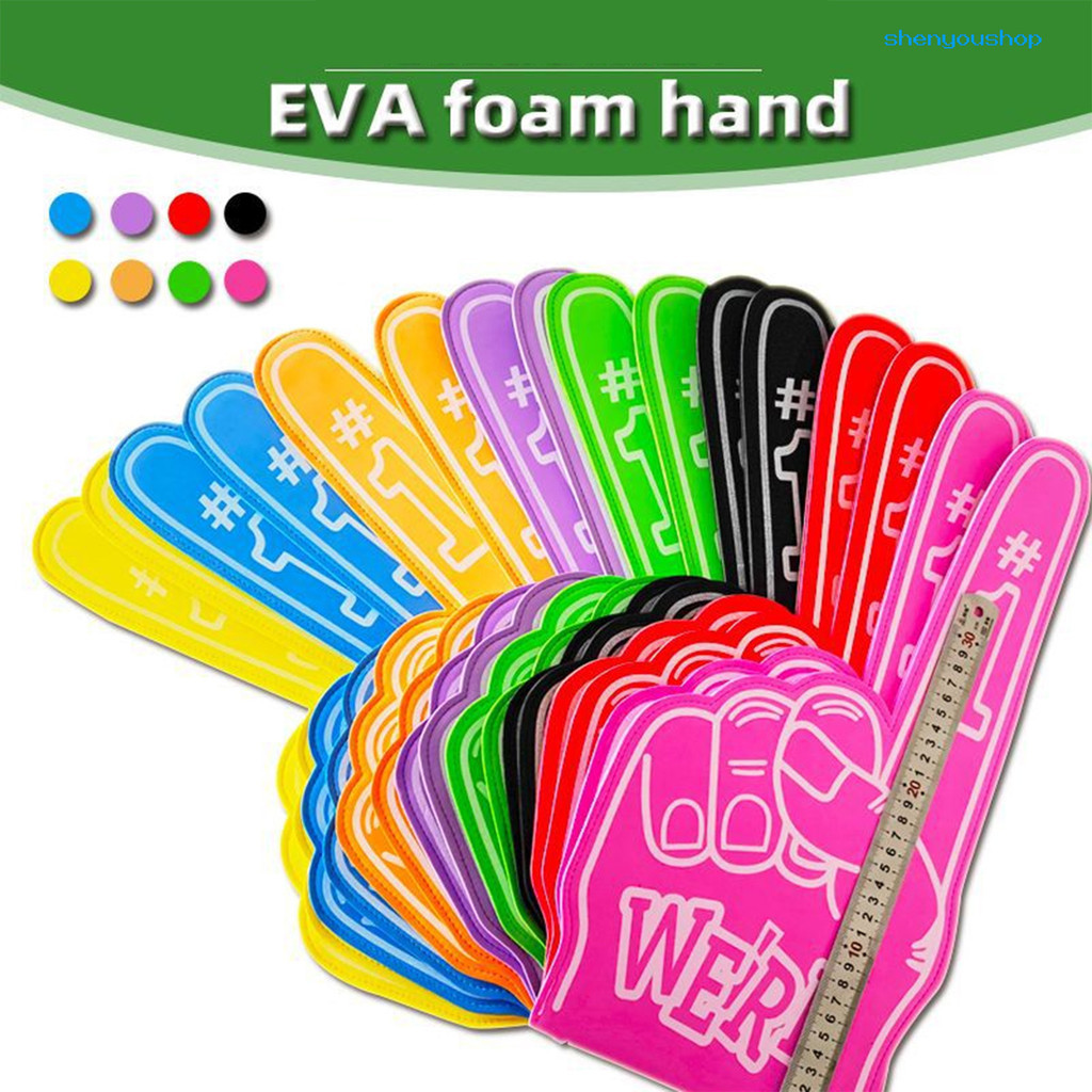 Shenyoushop Giant Foam Finger Were Number 1 EVA Foam Hand กิจกรรมกีฬาฉลองเชียร์ลีดเดอร์ Victory Gesture Cheing Prop อุปกรณ์กีฬาพัดลม