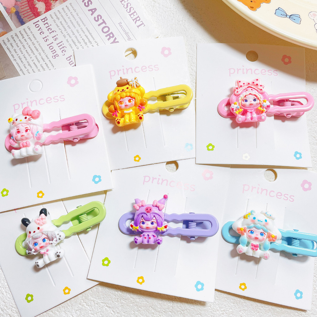 คลังสินค้าพร้อม 5 ซม. Cross-Dressing Sanrio กิ๊บหวาน Bangs กิ๊บหักการ์ตูนคลิปด้านข้าง ins