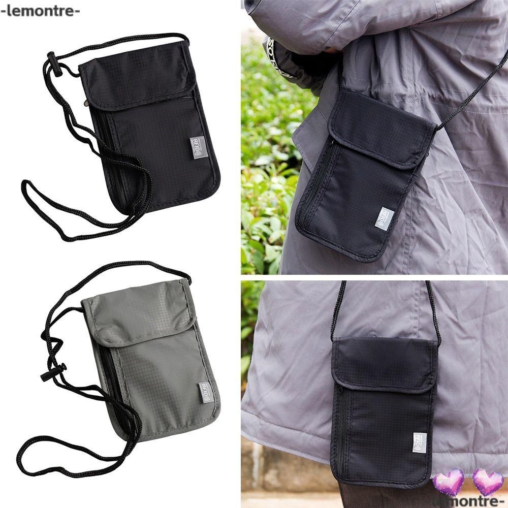 Lemontre RFID กระเป๋าใส่หนังสือเดินทาง ID กระเป๋าเอกสาร ไนล่อน อเนกประสงค์ กันน้ํา แบบพกพา สําหรับผู้หญิง