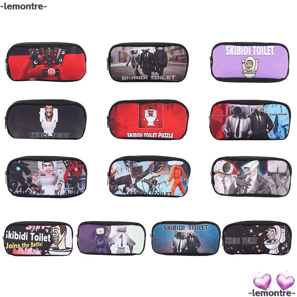 Lemontre กระเป๋าดินสอ พิมพ์ลายการ์ตูน Skibidi Toilet TV Man Skibidi สําหรับเด็กนักเรียน 1 ชิ้น