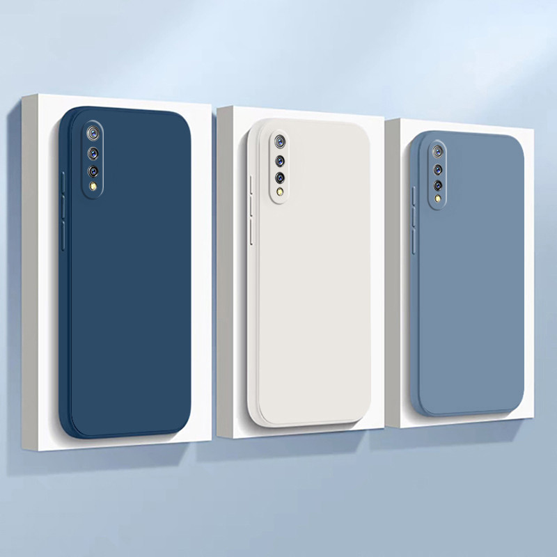เคส VIVO S1 กรณีโทรศัพท์มือถือสีทึบ เลนส์กล้องป้องกันเต็มรูปแบบกันกระแทก TPU Jelly Soft Case C7K