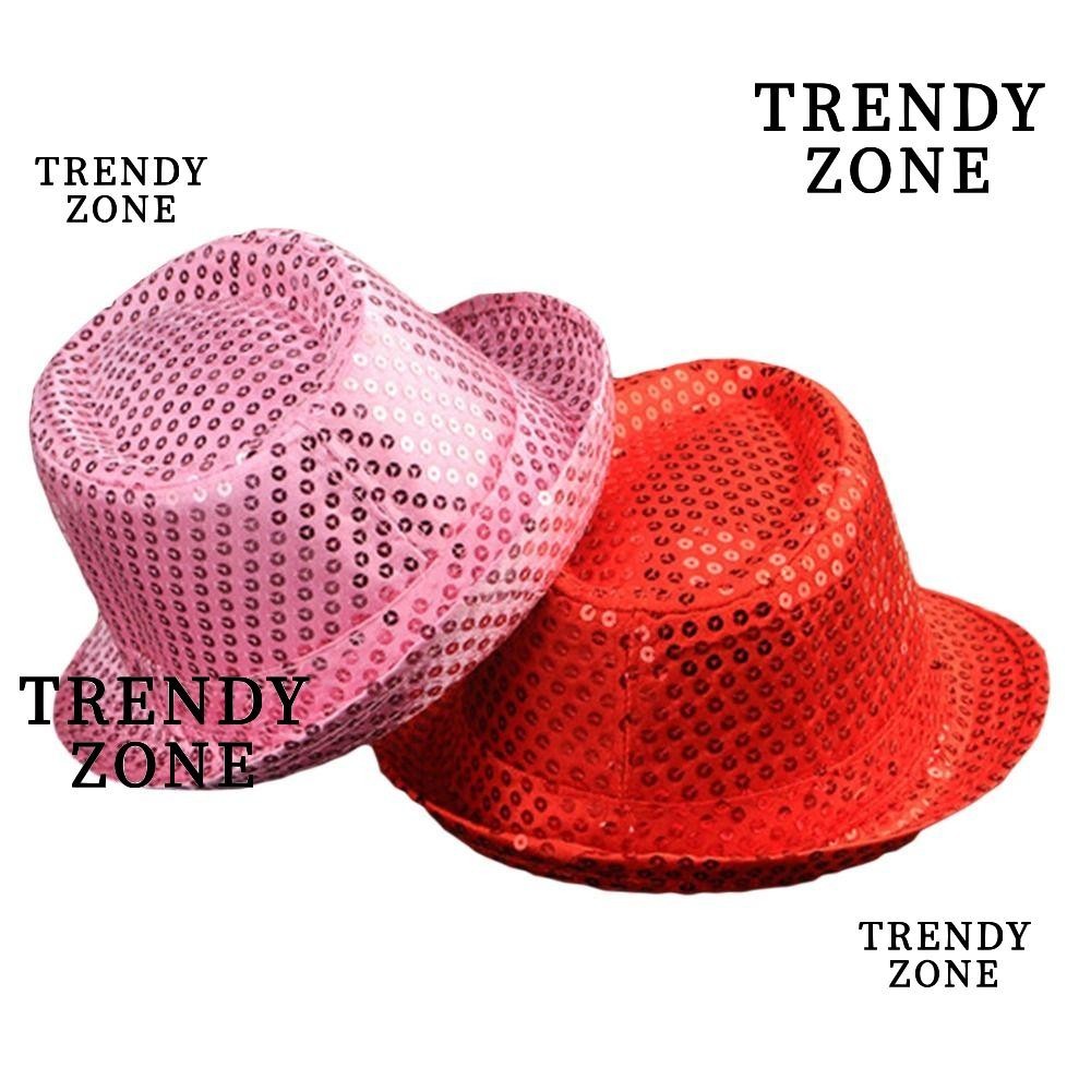 Trendyzone หมวกแจ๊ส, หมวกปานามาเงาคอสเพลย์, แฟชั่น Masquerade Stage Sequins Dance Performance หมวกปาร์ตี้