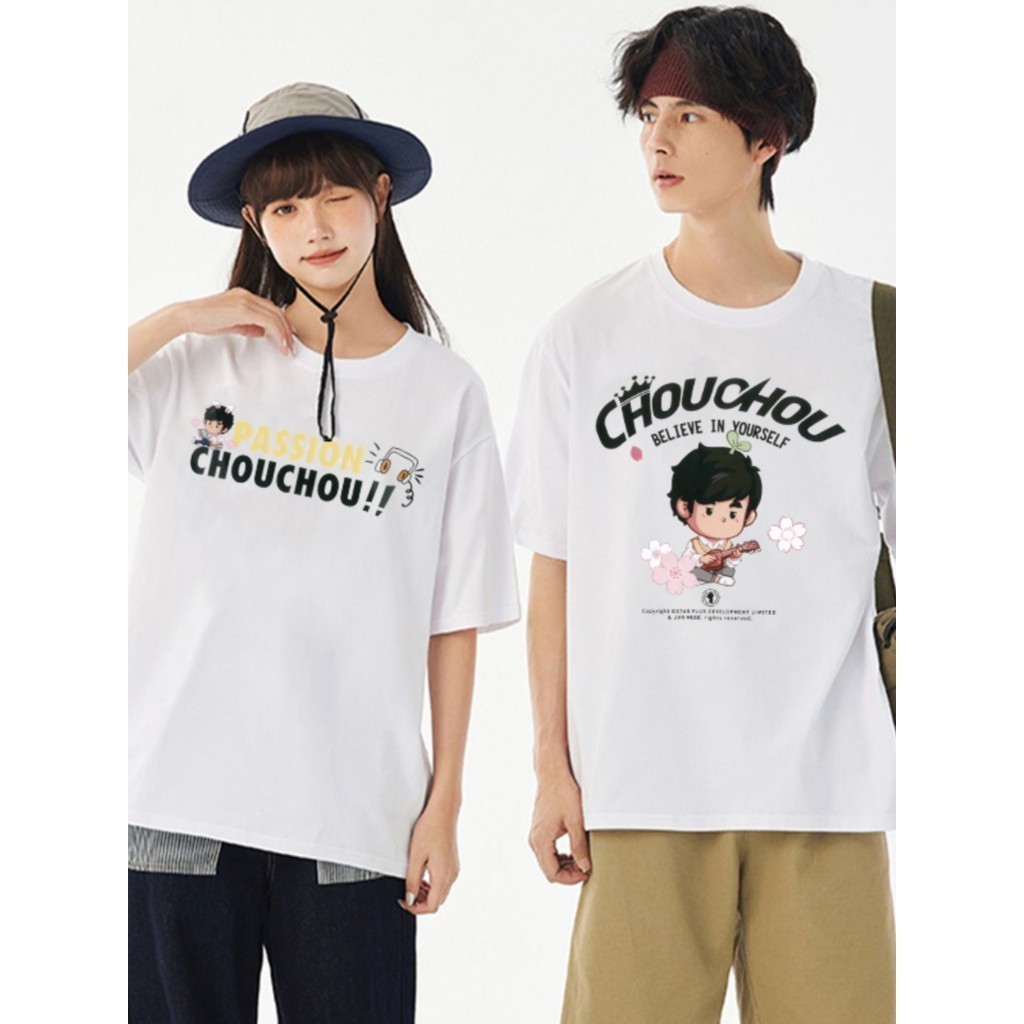 Jay Chou เสื้อยืดลายการ์ตูน CHOUCHOU เทรนด์ Jay Carnival Concert ผู้ชายและผู้หญิงผ้าฝ้ายแท้แขนสั้นฤด