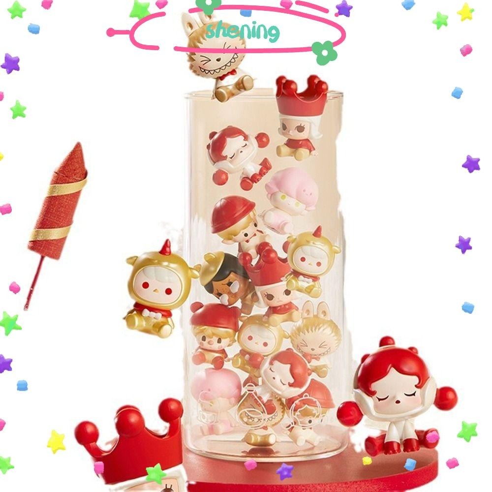 Shening อะนิเมะการ์ตูนรูป,ฟองสบู่ Labubu Dimoo Molly SP กล่อง,แฟชั่นน่ารัก POPMART Pop Bean Kawaii กล่องของเล่นเด็ก