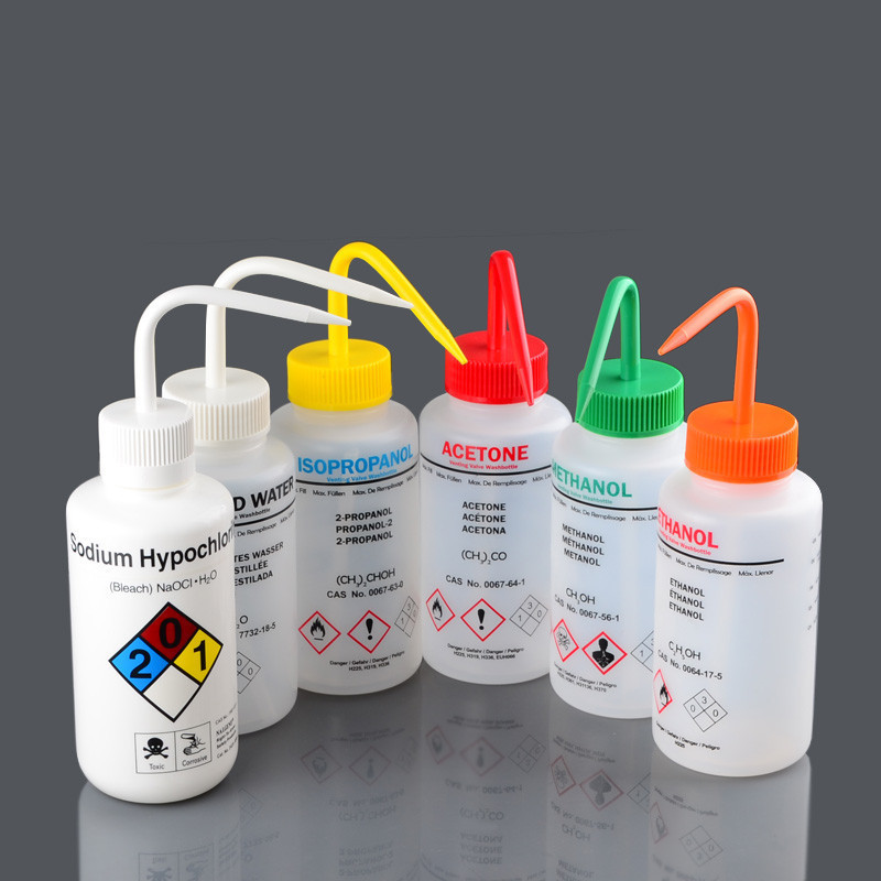 [COD] ขวดล้างป้ายพลาสติกพร้อมโลโก้ 250ml 500ml Distilled Water Methanol Isopropyl Alcohol Acetone