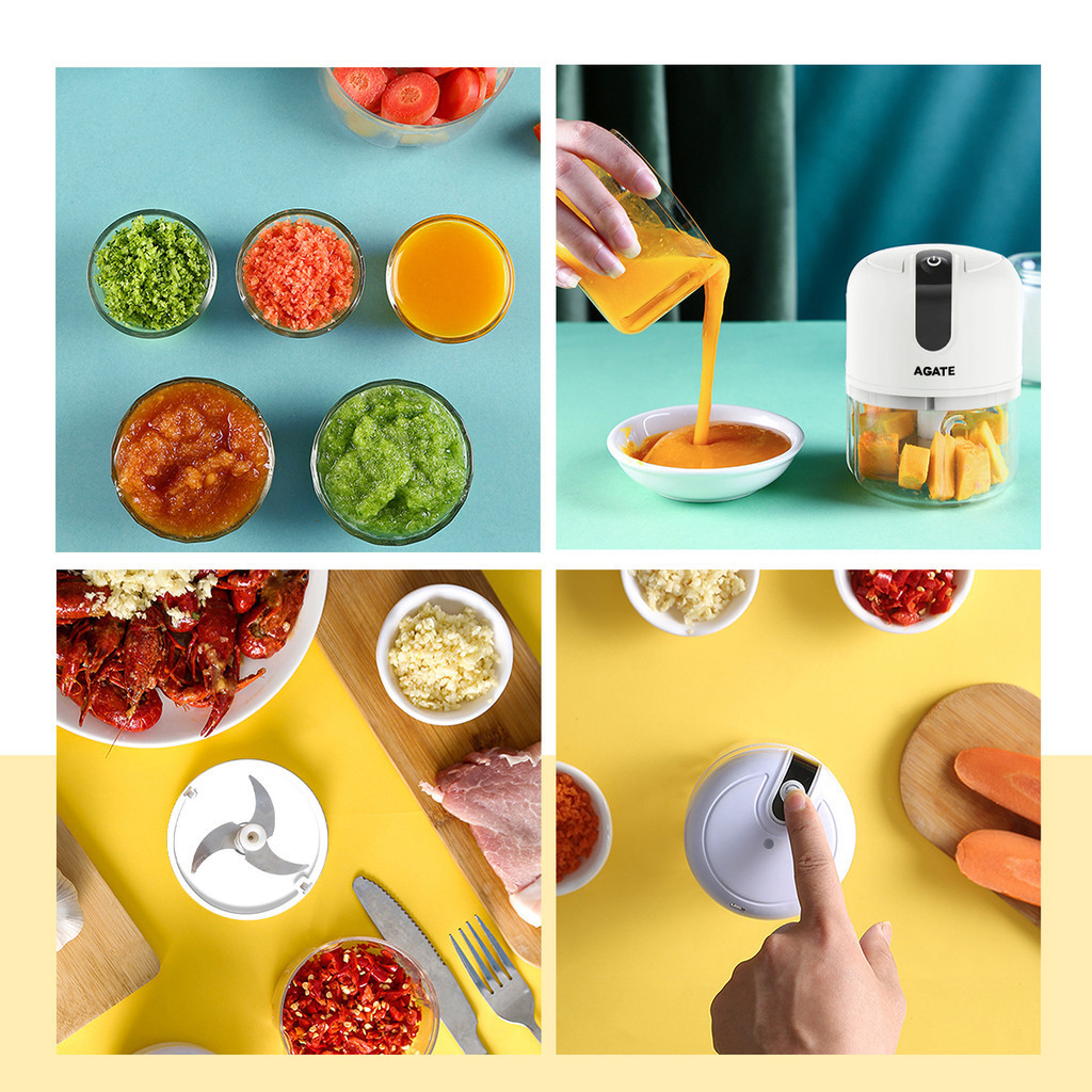 【Agate ของแท้】เครื่องปั่น เครื่องบดเนื้อ ที่บดกระเทียม ของใช้ในครัว บดกระเทียม ปั่นมือ เครื่องบดกระเทียม ปั่นหมู พริก