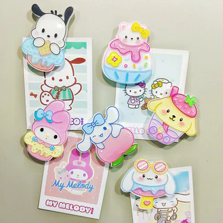 SANRIO การ์ตูนน่ารัก ซานริโอ สติกเกอร์ คุโรมิ ทํานอง แม่เหล็กติดตู้เย็นตู้เย็นตกแต่งแม่เหล็กน่ารักตู้เย็นแม่เหล็ก