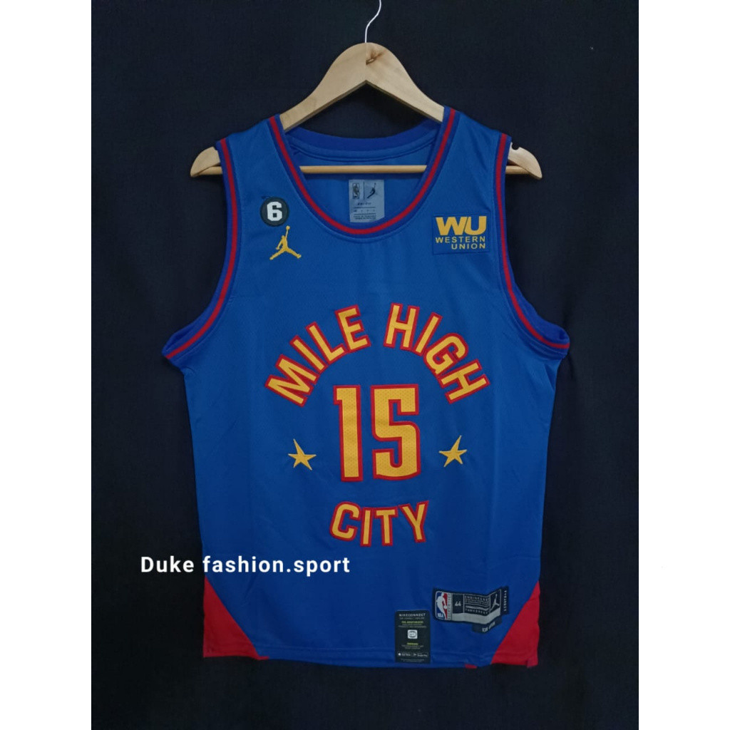 เสื้อแข่ง NBA Denver Nuggets 15 Nikola JokiMilling jersey เสื้อบาสเก็ตบอล ชุดกีฬา nbajersey Denver N