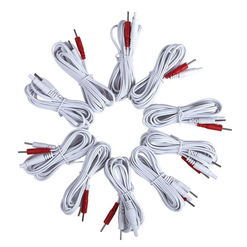 2 วิธี 2 มม.TENSE ลวดอิเล็กโทรดสําหรับ TENS Unit เครื่องกระตุ้นกล้ามเนื้อ Digital Therapy เครื่องนวด