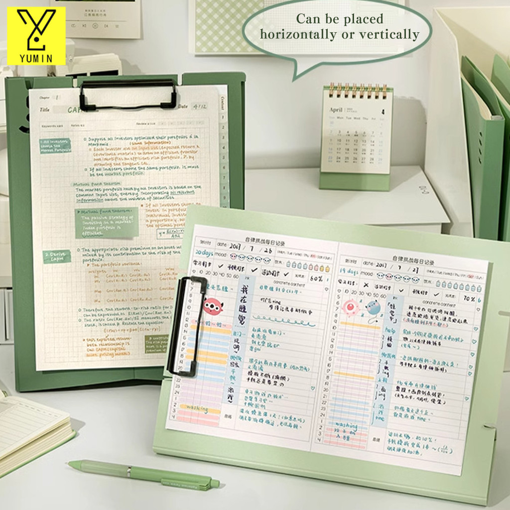 คลิปบอร์ดA4 แฟ้มหนีบ2IN1กระดานรองเขียน แฟ้มหนีบกระดาษ พับได้ เก็บไฟล์ ClipboardA4 แฟ้มใส่เอกสาร ที่ใส่เอกสาร