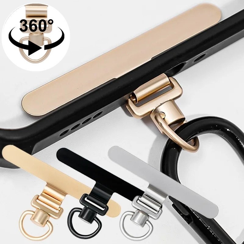360 หมุนคลิปแขวนโทรศัพท์บางเฉียบ-สแตนเลสโทรศัพท์โยงแท็บ-มือถือปะเก็นโลหะแพทช์-โทรศัพท์อุปกรณ์เสริมป้องกันการสูญหาย-คลิปแพทช์สายรัดข้อมือโทรศ