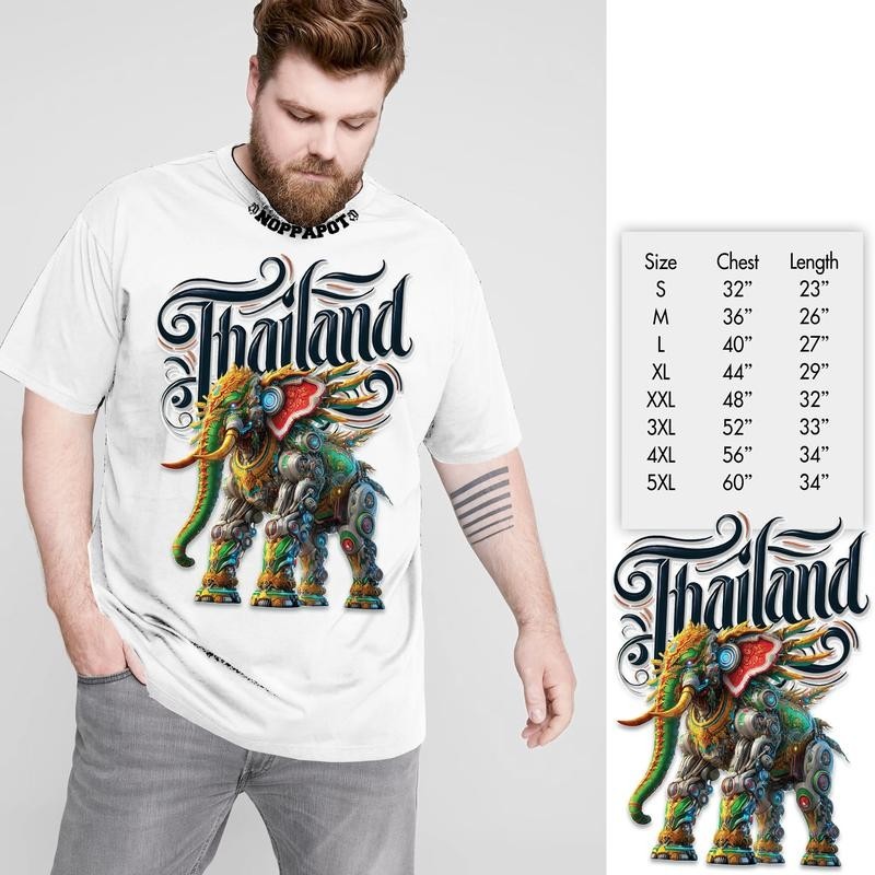เสื้อยืดสกรีน Thailand ลายช้า ผ้าCotton100% TH02