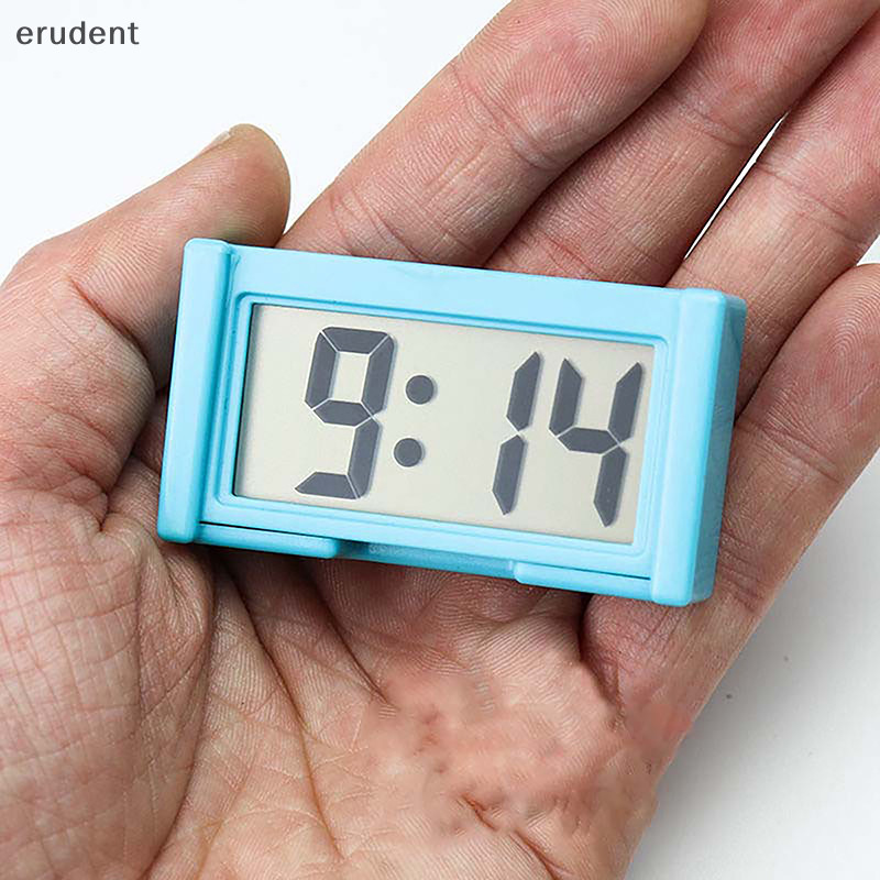 Erudent Mini Car Dashboard นาฬิกาดิจิตอลรถยนต์ Self-Adhesive พร้อม LCD Time Day Display ใหม่