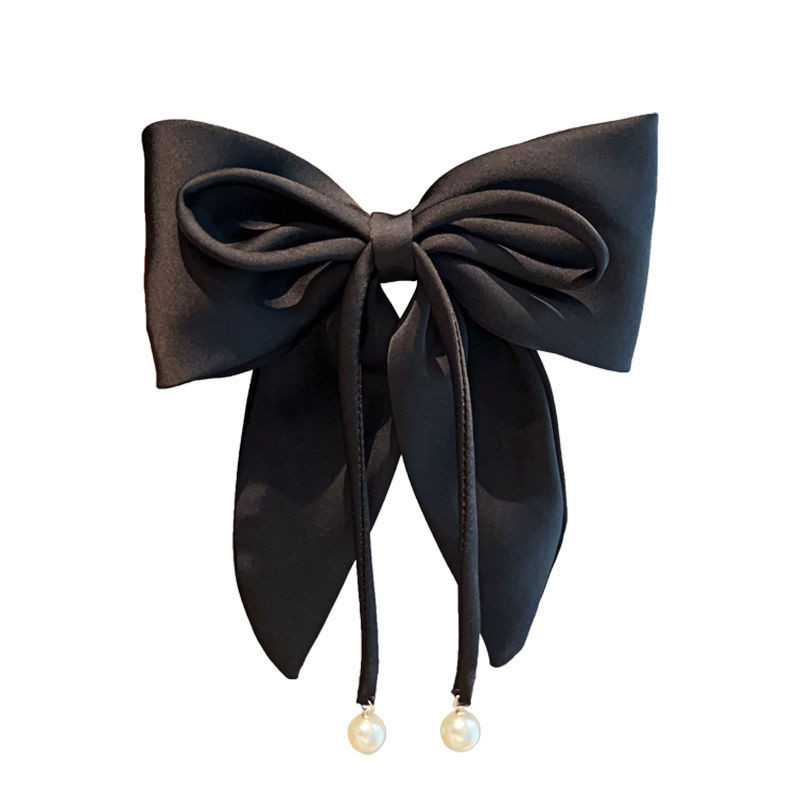 นางเงือกห่านคุณภาพสูง ~ ปีใหม่กิ๊บติดผมโบว์ใหญ่ผู้หญิงกิ๊บหลังศีรษะแนวนอนริบบิ้นสีดำ - รูปที่ 3