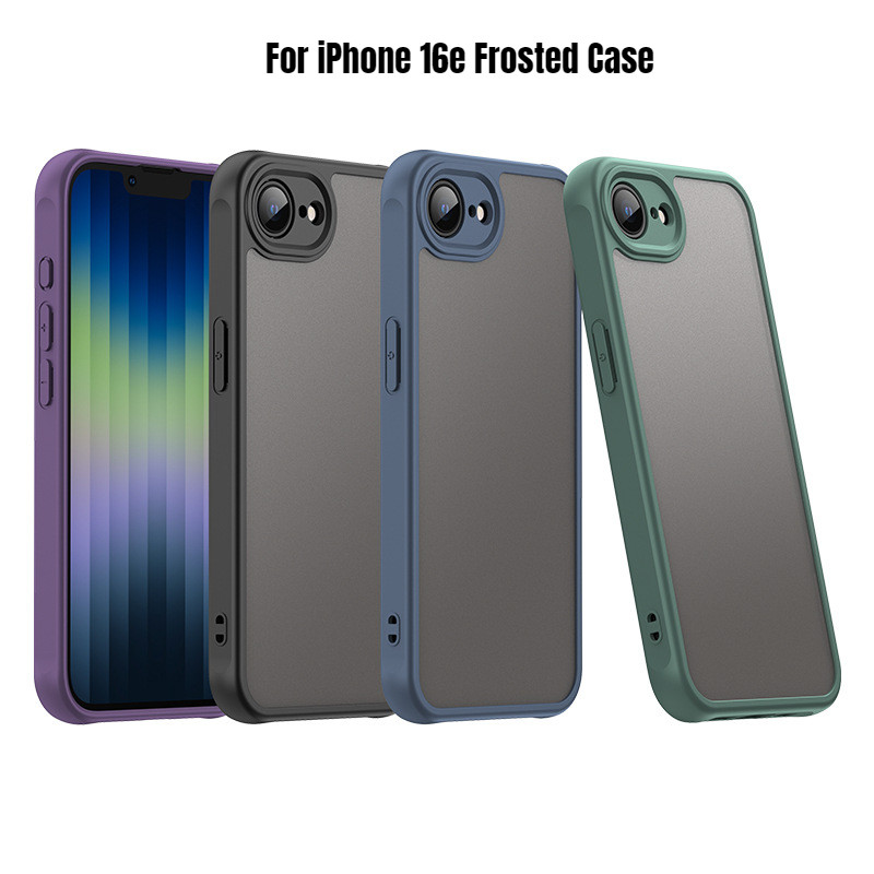 สําหรับ iPhone 16e Frosted Case 16e SE4 ฝาครอบ PC โปร่งใสกันกระแทกกลับสําหรับ iPhone 16e