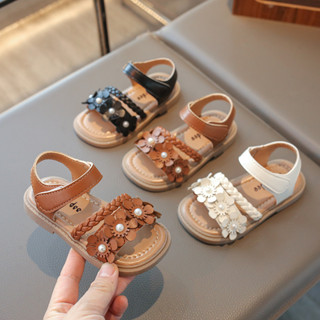 สาวสานรองเท้าแตะดอกไม้เด็กดอกไม้รองเท้าชายหาดฤดูร้อนเปิดนิ้ว…