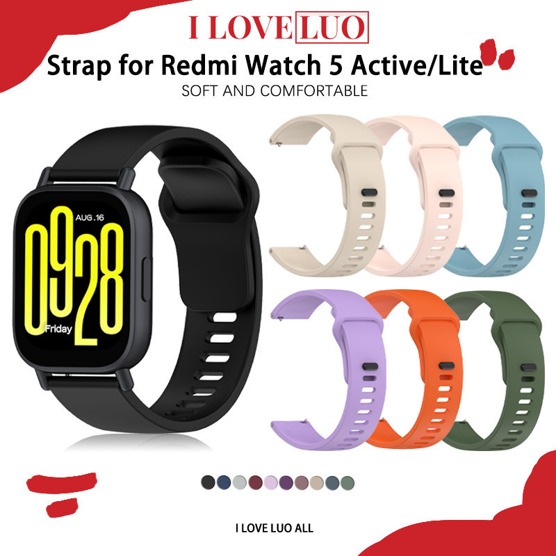 สายพานยาง 22 มม for Redmi Watch 5 Active 5 Lite สร้อยข้อมือกีฬานาฬิกาสมาร์ท for Huawei/Samsung/Amazfit