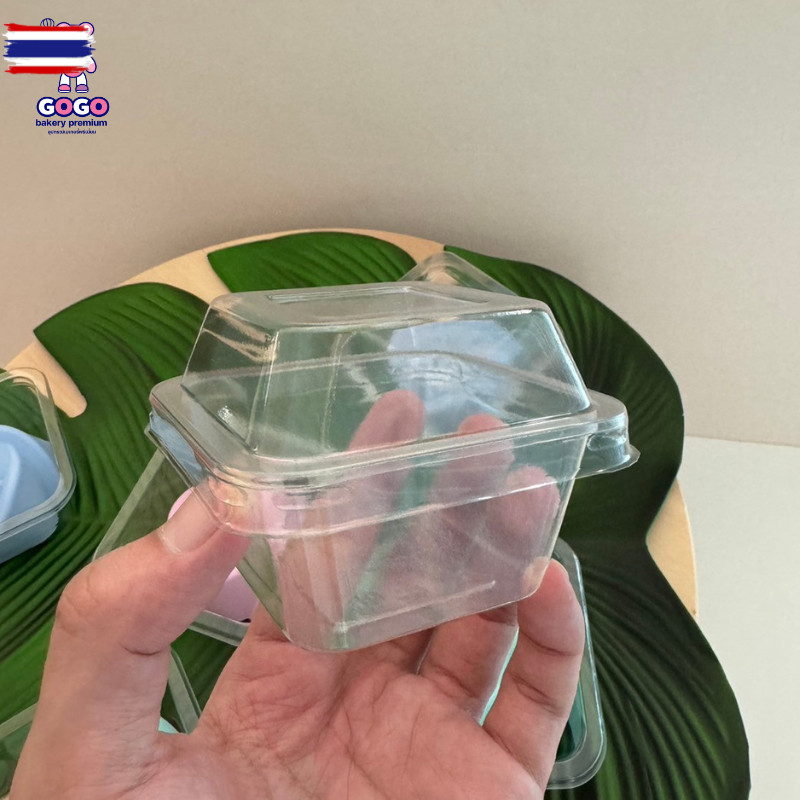 FP001 กล่องเหลี่ยมใสทรงสูง 10 ออนซ์ แพ็ค 50 ใ