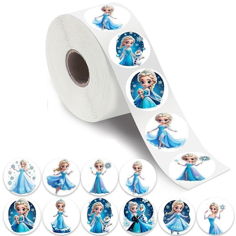 Frozen ดิสนีย์เจ้าหญิงเอลซาการ์ตูนม้วนสติกเกอร์เด็กการ์ตูนรางวัลสติกเกอร์แช่แข็งสติกเกอร์ตกแต่ง