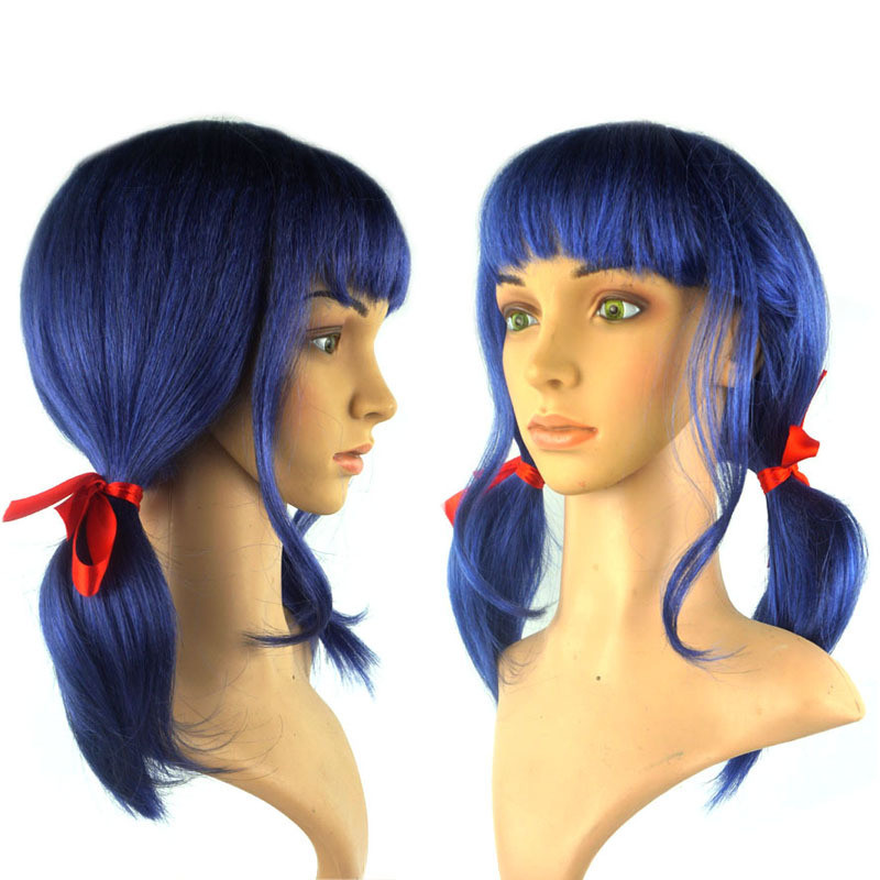 Ladybug Dress Up Headgear วิกผม Double Braid Tie เข็มขัดสีแดงเครื่องแต่งกายชุด COSPLAY #道具250303#