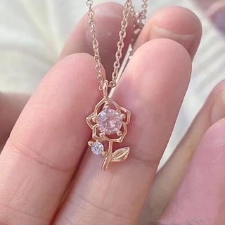 สร้อยคอจี้ดอกไม้ มินิมอลน่ารัก เครื่องประดับแฟชั่น พร้อมส่ง