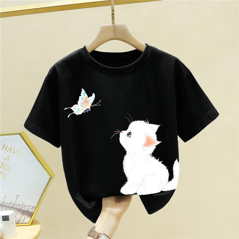【ส่งจากไทย】 สินค้าใหม่ 2025! เสื้อยืดคอกลมผ้าฝ้ายแท้สำหรับเด็กจาก สไตล์เกาหลี เสื้อผ้าแฟชั่นเด็ก